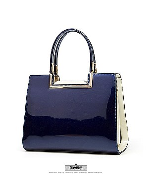 High Quality Metal Accent Patent Satchel