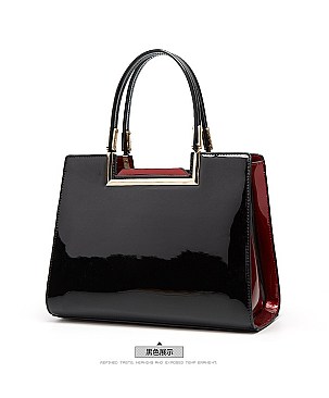High Quality Metal Accent Patent Satchel