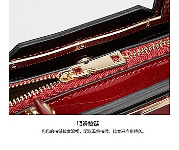 High Quality Metal Accent Patent Satchel