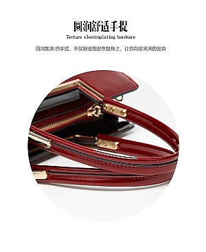 High Quality Metal Accent Patent Satchel