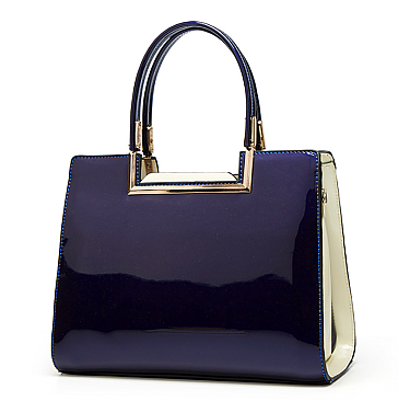 High Quality Metal Accent Patent Satchel