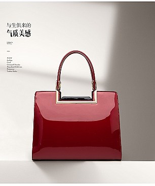 High Quality Metal Accent Patent Satchel