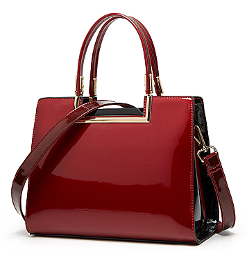 High Quality Metal Accent Patent Satchel