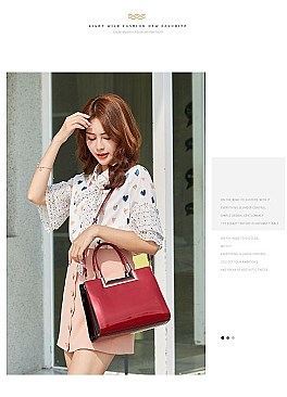 High Quality Metal Accent Patent Satchel