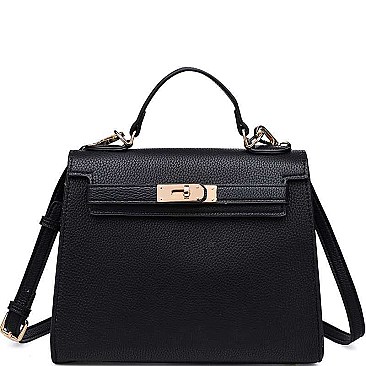 LUXURIOUS PEBBLED VEGAN LEATHER ALEXIS CROSSBODY BAG JY16967