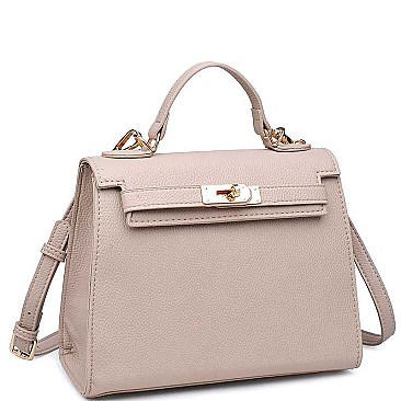 LUXURIOUS PEBBLED VEGAN LEATHER ALEXIS CROSSBODY BAG JY16967