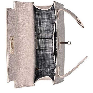 LUXURIOUS PEBBLED VEGAN LEATHER ALEXIS CROSSBODY BAG JY16967