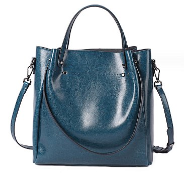Genuine Leather Tote Shoulder Handbag