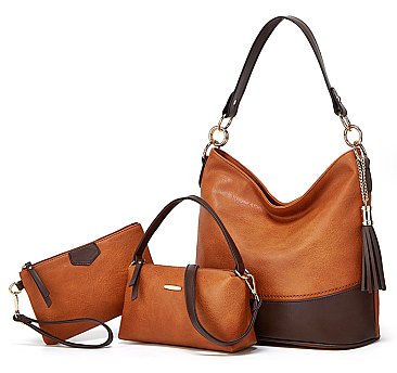 3 IN-1 Ring Accent Hobo Bag