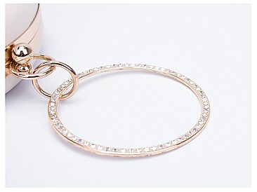 Charming 3D Accented Ring Handle Round Frame Satchel-Clutch