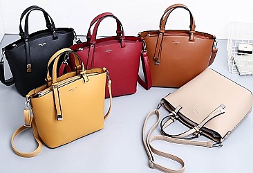 Stylish 2 In 1 Smooth Leather Satchel Clutch Set