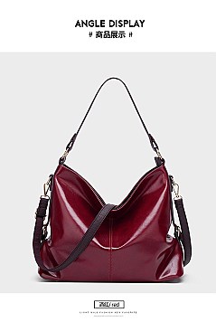 SOFT GLOSSY FASHION HOBO BAG