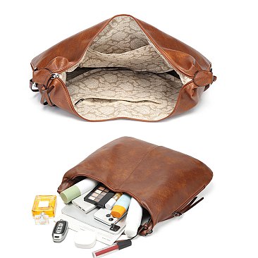 3-in-1 Hobo Shoulder Bag & Cross-Body With Wallet Set