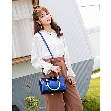 STYLISH CLASSIC CHAIN HANDLE DOME SATCHEL