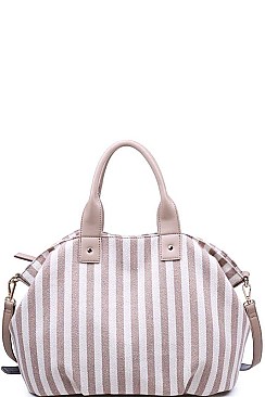 LUXURY BALI STRIPED CANVAS FASHION SATCHEL WITH LONG STRAP JY-17441ML