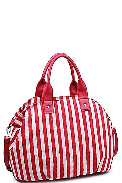 LUXURY BALI STRIPED CANVAS FASHION SATCHEL WITH LONG STRAP JY-17441ML