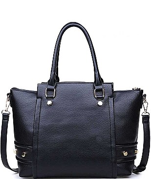 LUX PEBBLED VEGAN LEATHER FRANKIE TOTE BAG JY17495