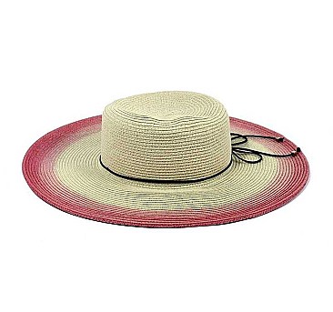 Multi-Tone Brim Straw Hat