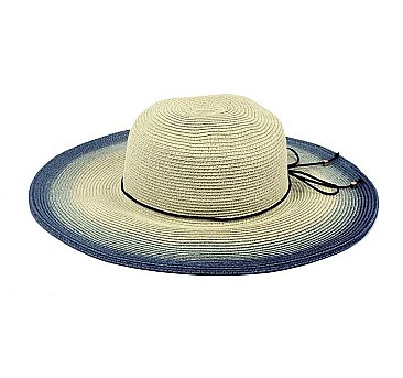 Multi-Tone Brim Straw Hat