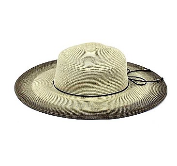 Multi-Tone Brim Straw Hat