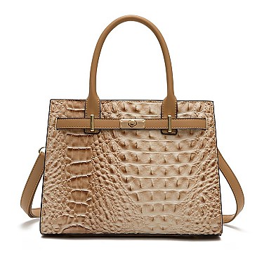 PATENT CROCODILE QUALITY PADLOCK SATCHEL