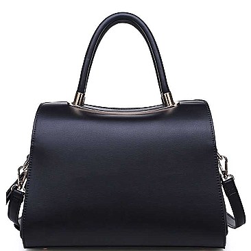 LUXURIOUS VEGAN LEATHER WILLA LONG STRAP SATCHEL JY17810