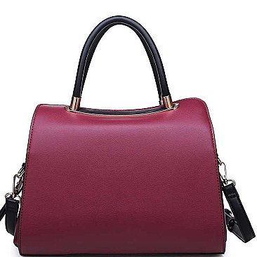 LUXURIOUS VEGAN LEATHER WILLA LONG STRAP SATCHEL JY17810
