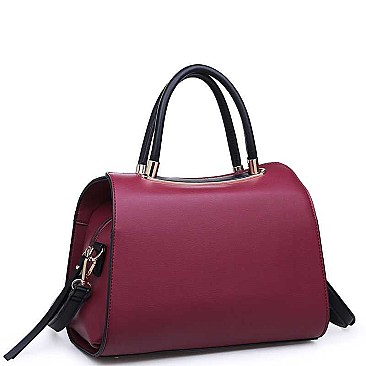 LUXURIOUS VEGAN LEATHER WILLA LONG STRAP SATCHEL JY17810
