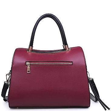 LUXURIOUS VEGAN LEATHER WILLA LONG STRAP SATCHEL JY17810