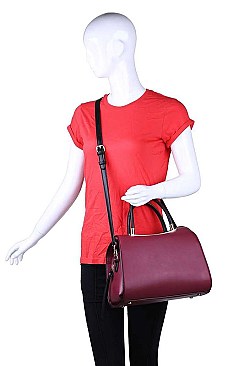 LUXURIOUS VEGAN LEATHER WILLA LONG STRAP SATCHEL JY17810