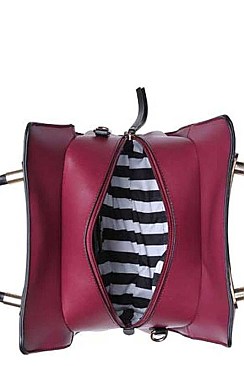 LUXURIOUS VEGAN LEATHER WILLA LONG STRAP SATCHEL JY17810