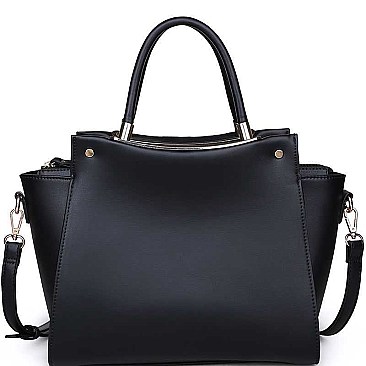 LUXURIOUS VEGAN LEATHER GREYSON LONG STRAP SATCHEL JY17811