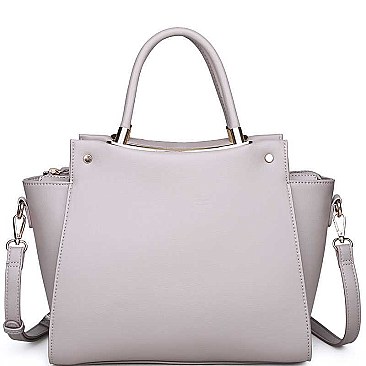 LUXURIOUS VEGAN LEATHER GREYSON LONG STRAP SATCHEL JY17811