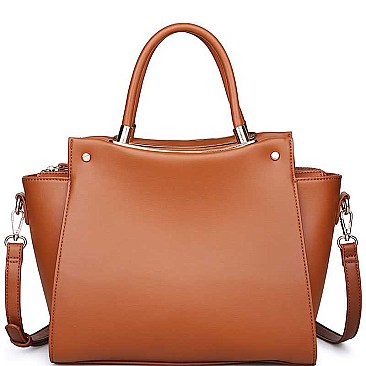 LUXURIOUS VEGAN LEATHER GREYSON LONG STRAP SATCHEL JY17811