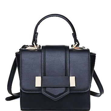 LUXURIOUS VEGAN LEATHER SOLANGE MINI SATCHEL BAG JY17815