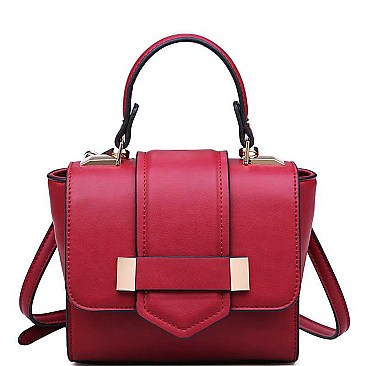 LUXURIOUS VEGAN LEATHER SOLANGE MINI SATCHEL BAG JY17815