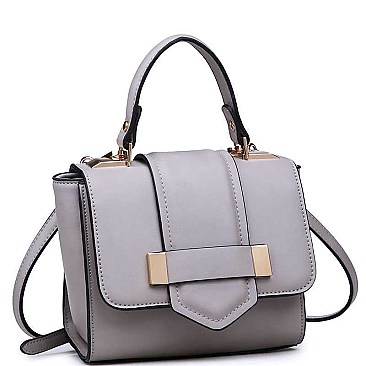LUXURIOUS VEGAN LEATHER SOLANGE MINI SATCHEL BAG JY17815