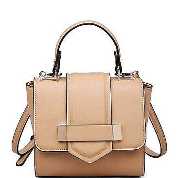 LUXURIOUS VEGAN LEATHER SOLANGE MINI SATCHEL BAG JY17815