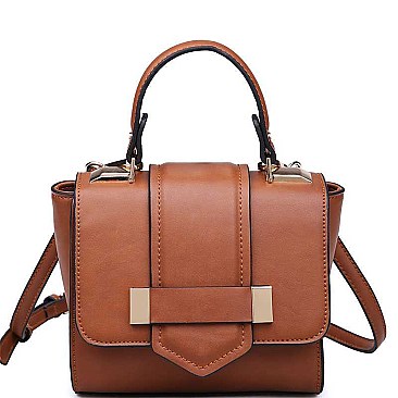 LUXURIOUS VEGAN LEATHER SOLANGE MINI SATCHEL BAG JY17815