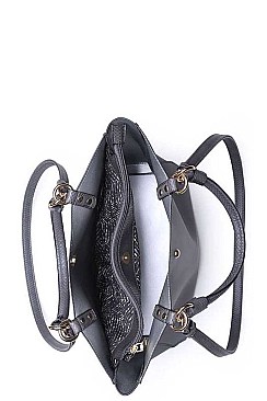 STYLISH TERI DOUBLE STRAP TOTE BAG JY-17981