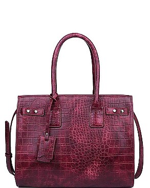 LUXURY SPEARS CROC VEGAN SATCHEL JY-18048