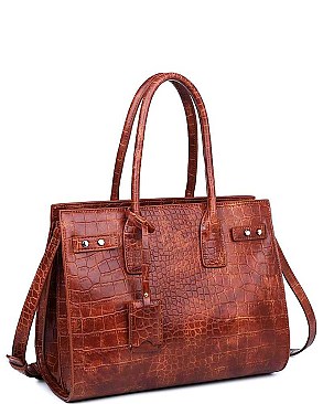 LUXURY SPEARS CROC VEGAN SATCHEL JY-18048