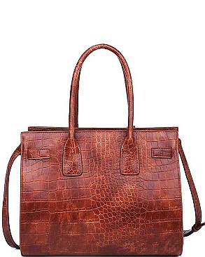 LUXURY SPEARS CROC VEGAN SATCHEL JY-18048