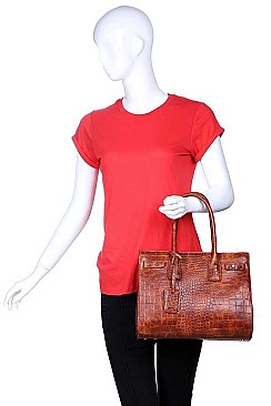 LUXURY SPEARS CROC VEGAN SATCHEL JY-18048