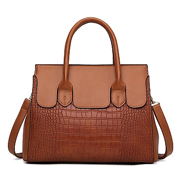 3 in 1 Crocodile & Classic Satchel Wallet Set