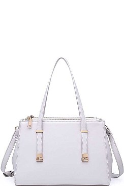SMOOTH VEGAN LEATHER LUXURY JAMESON SATCHEL BAG JY-18354