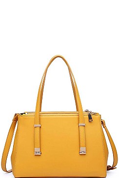 SMOOTH VEGAN LEATHER LUXURY JAMESON SATCHEL BAG JY-18354
