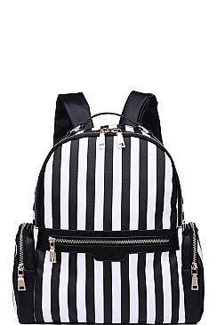 LUXURY LAUREL STRIPED VEGAN BACKPACK JY-18735