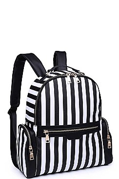 LUXURY LAUREL STRIPED VEGAN BACKPACK JY-18735