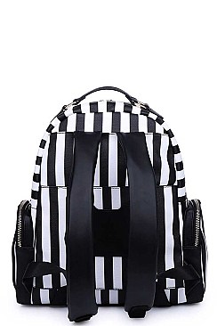 LUXURY LAUREL STRIPED VEGAN BACKPACK JY-18735